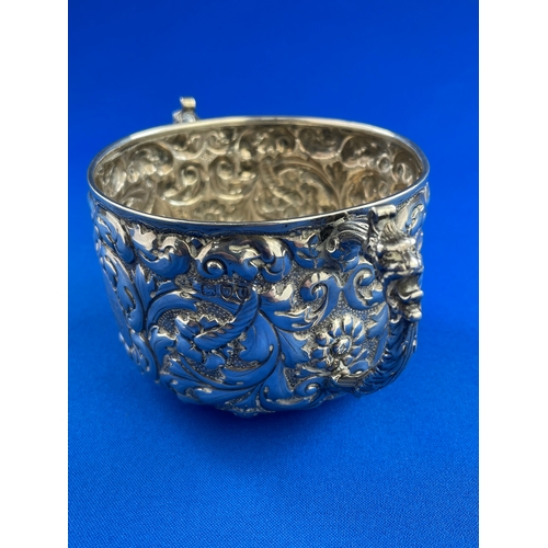 11 - Ornate Hallmarked Silver Porringer By Horace Woodward & Co Ltd, London 1895 170g