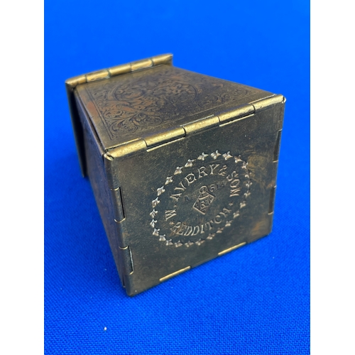 52 - W. Avery & Sons, Redditch - Postal Weight. Victorian Brass Needle Case