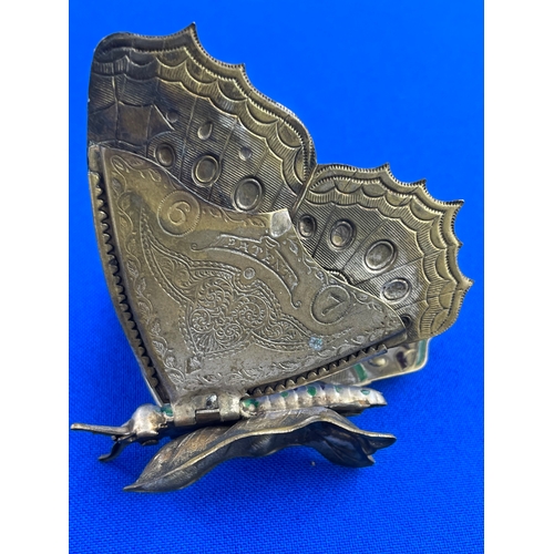 50 - W. Avery & Sons, Redditch - Butterfly (Rare Nickel Silver Painted Variation). Victorian Brass Needle... 