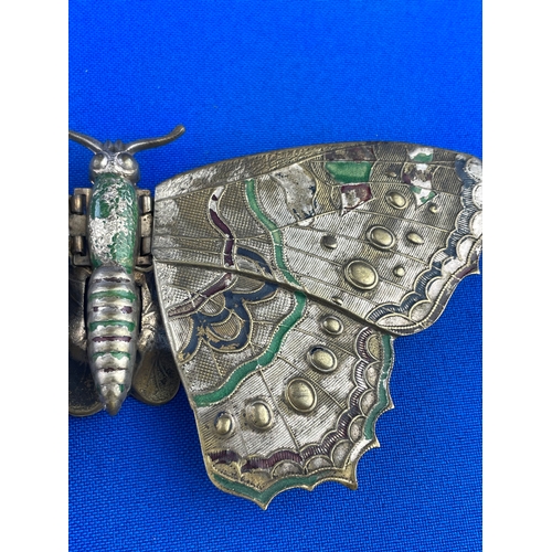 50 - W. Avery & Sons, Redditch - Butterfly (Rare Nickel Silver Painted Variation). Victorian Brass Needle... 