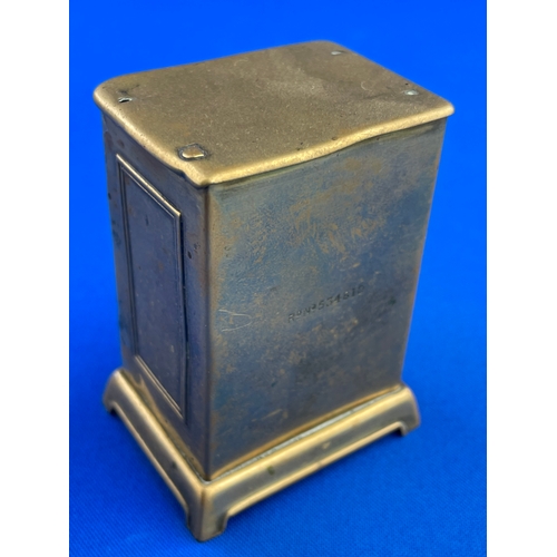 56 - Brass Paragon Safe Needle Box, W & PB Marked, Rd No 534610