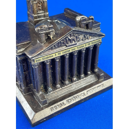 95 - Vintage Royal Exchange Assurance Inkwell Desk Stand. Letter Spike & Pen Holder