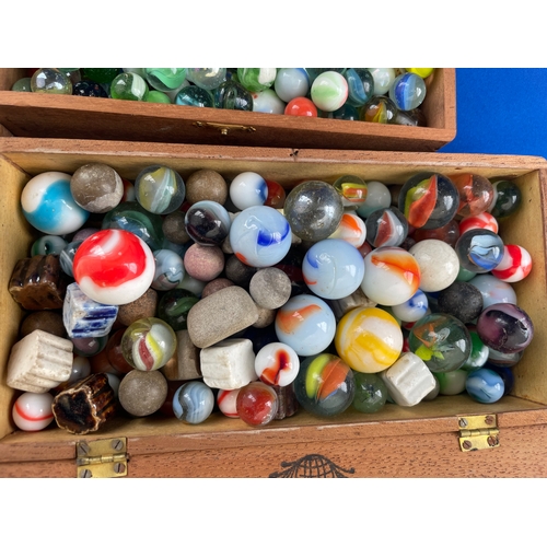 223 - Three Boxes Of Assorted Vintage Marbles