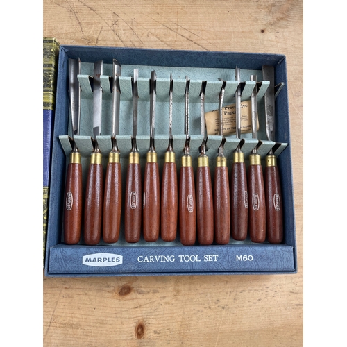 319 - Boxed Set Of 12 Marples Carving Tools, Catalogue No.60