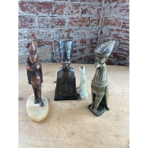 89 - Four Egyptian Cast & Carved Figures