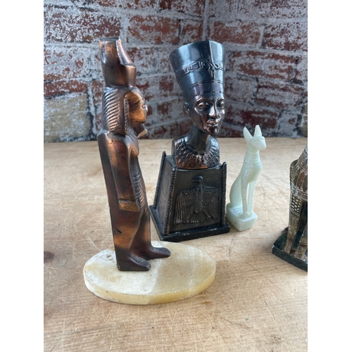 89 - Four Egyptian Cast & Carved Figures