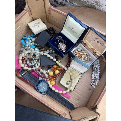 182 - Box Of Costume Jewellery & Jewellery Box