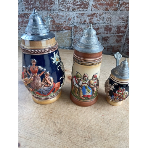 64 - Three German Beer Steins