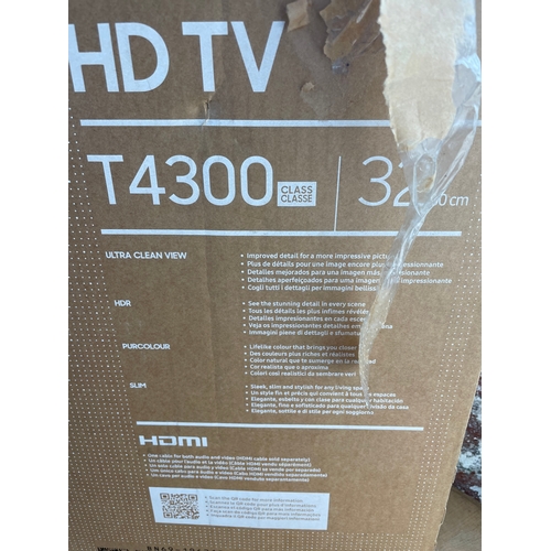 198 - Samsung T4300 32 inch TV With Box & Control. Untested.