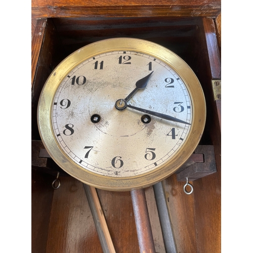 29 - Oak Cased Wall Clock