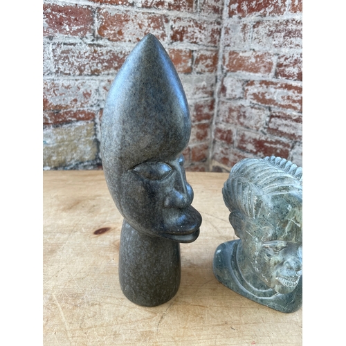 75 - 1970s Carved Serpentine Head By Time Tole & Soapstone Carved Head