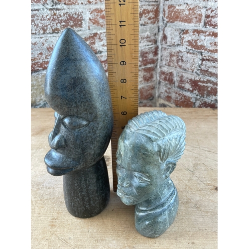 75 - 1970s Carved Serpentine Head By Time Tole & Soapstone Carved Head