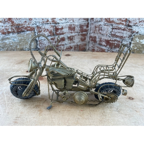 83 - Hand Made Wire Harley Davidson Model