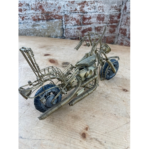 83 - Hand Made Wire Harley Davidson Model