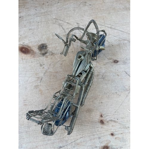 83 - Hand Made Wire Harley Davidson Model