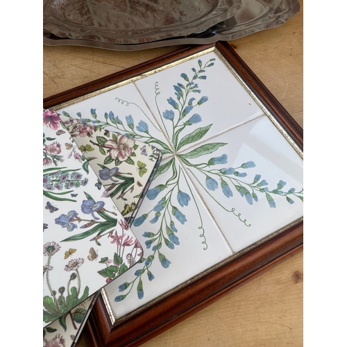 335 - Various Vintage Kitchenware Items Inc. Hand Painted Wisteria Teapot Stand Signed Alison Markham.