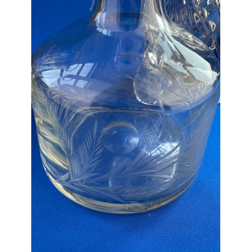 205 - Blown & Etched Decanter With Waterford Crystal Vase (Boxed) & Pressed Crystal Vase