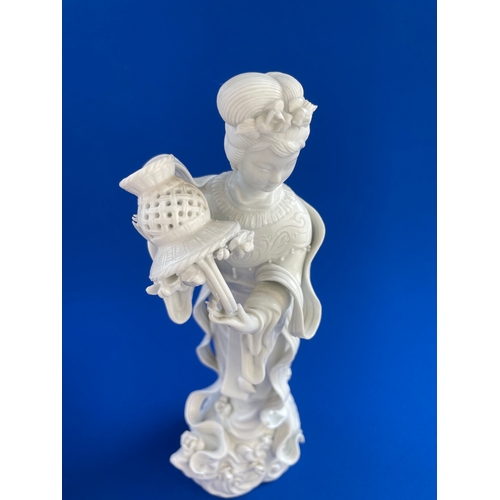 253 - Chinese Dehua or Blanc De Chine Guanyin Goddess Of Mercy Figurine