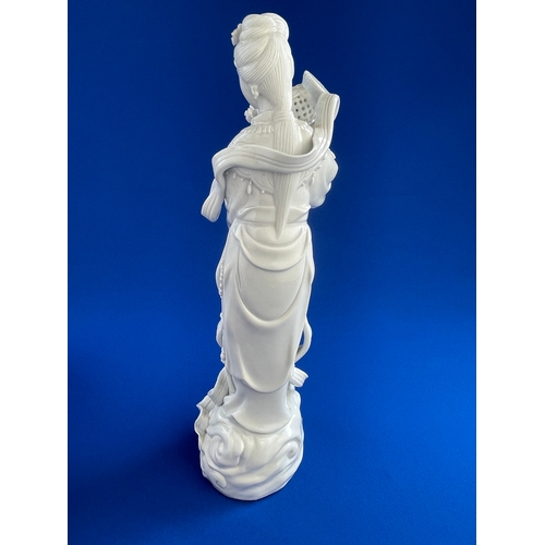 253 - Chinese Dehua or Blanc De Chine Guanyin Goddess Of Mercy Figurine