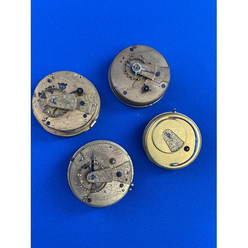 31 - Four Pocket Watch Movements For Spares Or Repair