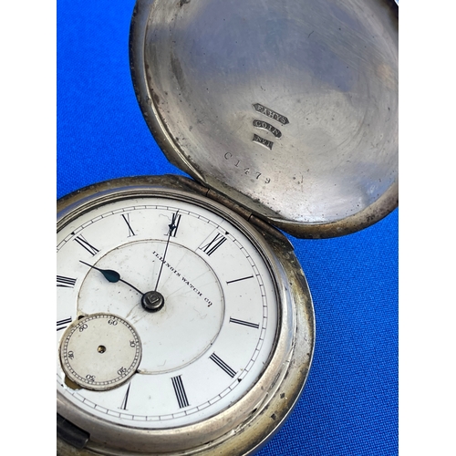 37 - Antique FAHYS Coin No 1 Pocket Watch. Coin Silver 900 Case Only Weight 169g, Illinois Movement a/f