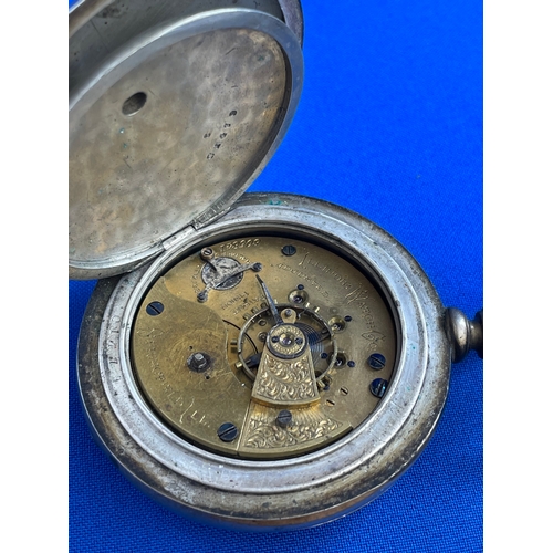 37 - Antique FAHYS Coin No 1 Pocket Watch. Coin Silver 900 Case Only Weight 169g, Illinois Movement a/f