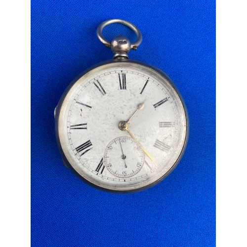 42 - Victorian Silver (London 1976) Pocket Watch Working