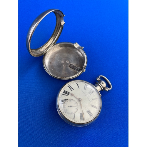 43 - Improved Patent Silver Double Cased Pocket watch London 1883 Hallmark