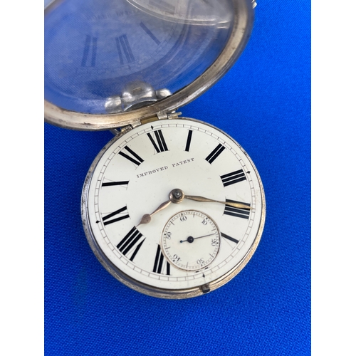 43 - Improved Patent Silver Double Cased Pocket watch London 1883 Hallmark