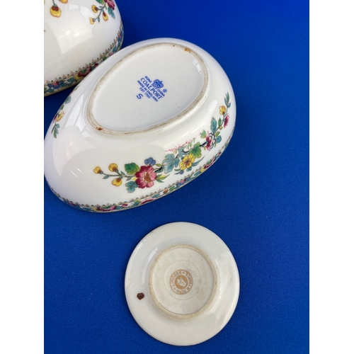 259 - Coalport Egg Trinket Box & Miniature Limoges Plate