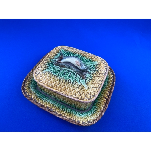 256 - Victorian Majolica Sardine Dish