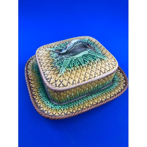 256 - Victorian Majolica Sardine Dish