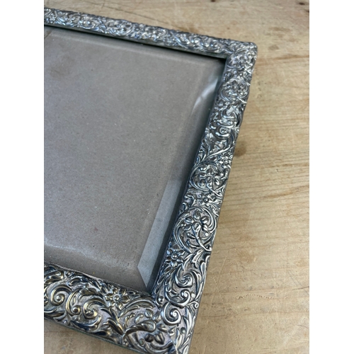 15 - Impressive 23.75 Inch Wide Antique Silver Filigree Picture Frame With Bevelled Glass