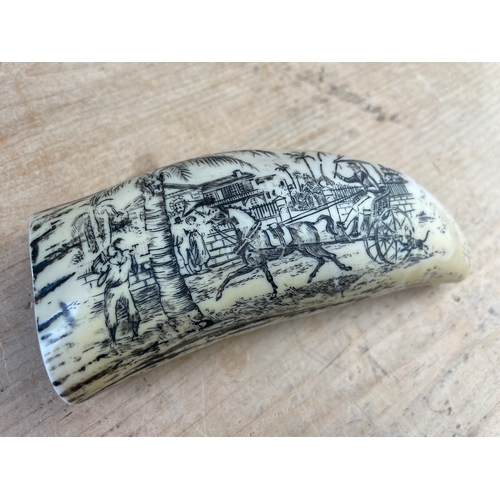 139 - Faux Scrimshaw Whale Carving.