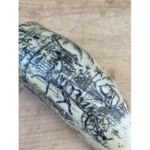 139 - Faux Scrimshaw Whale Carving.