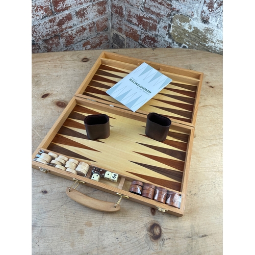 216 - Jaques Of London Wooden Backgammon Case