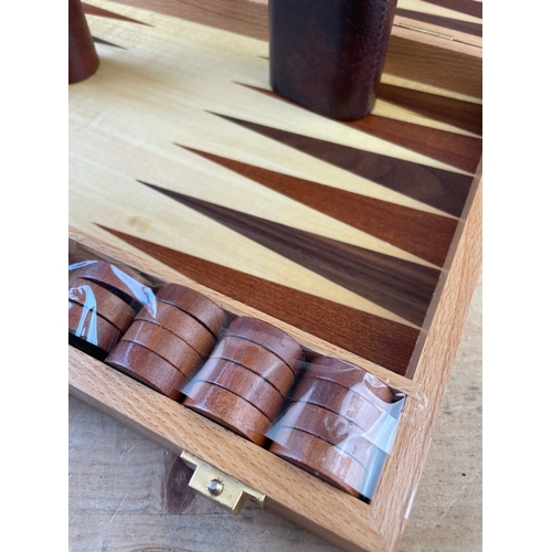 216 - Jaques Of London Wooden Backgammon Case