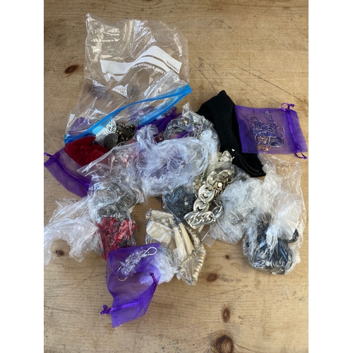 174 - Bag Of Costume Jewellery Inc Bone Necklace