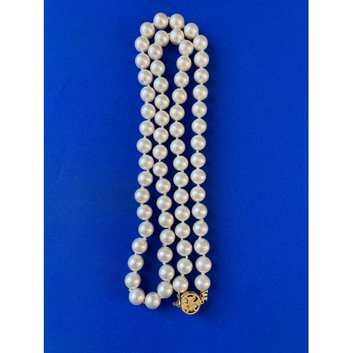 175 - Faux Pearls With 18K Gold Plated Silver Clasp Made In Majorca