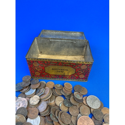 190 - Great Selection Of Coinage Ranging From George III To Elizabeth II In Genuine 1937 Coronation Tin.