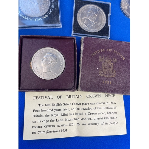 191 - Selection Of Commemorative Coinage Including Festival Of Britain Coin. 10 In Total,