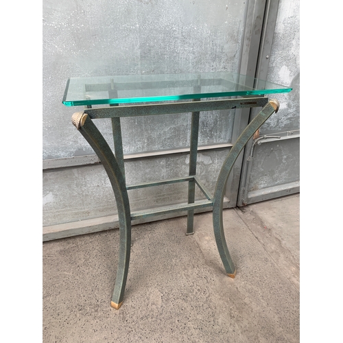 366 - Pierre Vandel Paris Designer Glass Topped Console Table