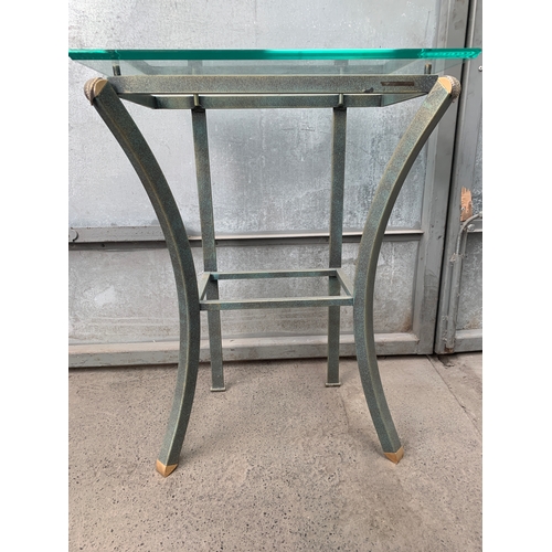 366 - Pierre Vandel Paris Designer Glass Topped Console Table