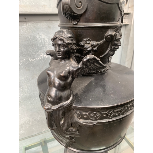 249 - Large Basalt Black Decorative Urn 23