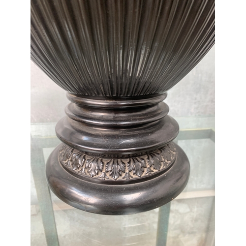 249 - Large Basalt Black Decorative Urn 23