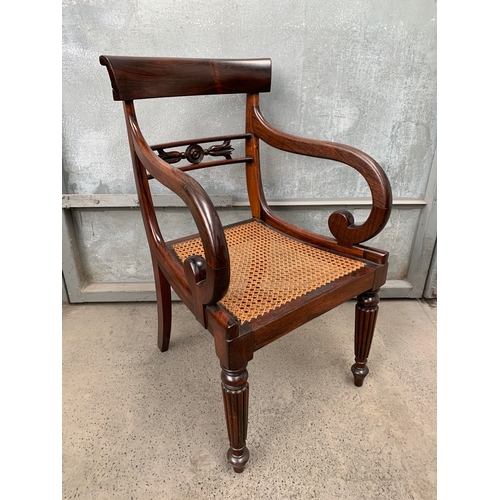 377 - Delightful Cane Regency Elbow Chair