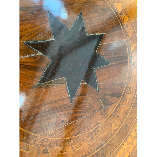 372 - Heavily Inlaid Octagonal Starburst Occasional Table