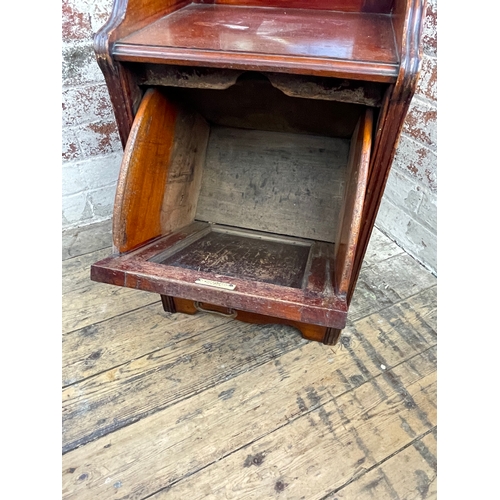 384 - Victorian Coal Scuttle With Shelf & Bevelled Mirror. Handles Need Attention.