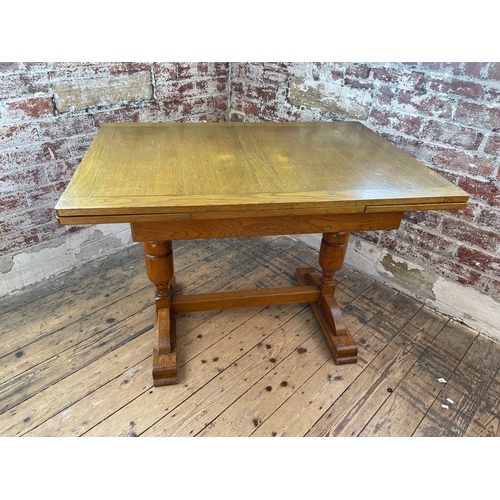 391 - Solid Oak Draw Leaf Dining Table