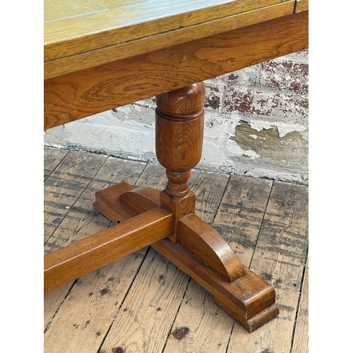 391 - Solid Oak Draw Leaf Dining Table